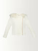 PLEATED SLEEVE JACKET W/ FUR TRIMMED HOOD