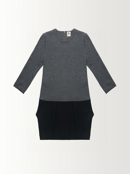 3/4 SLEEVE DRESS W/ BLACK SKIRT