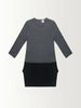 3/4 SLEEVE DRESS W/ BLACK SKIRT