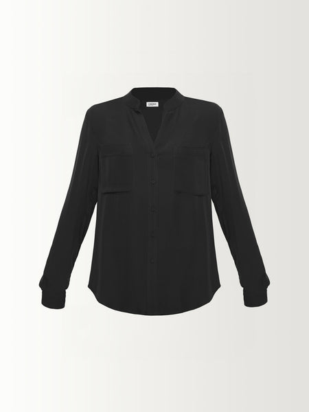 L/S BAND COLLAR BLOUSE