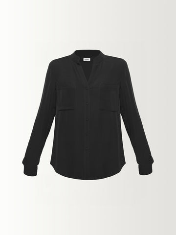 L/S BAND COLLAR BLOUSE