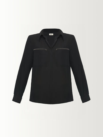 L/S BLOUSE W/ ZIP POCKETS