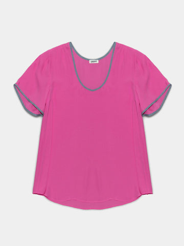BELL SLEEVE SCOOP NECK BLOUSE