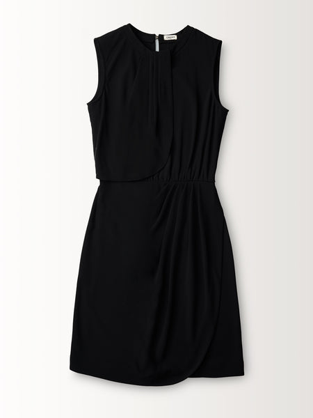 SLEEVELESS DRAPE DRESS