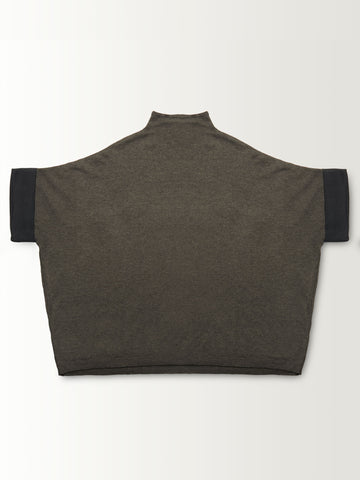 MOCK NECK ROLLED SLEEVE DOLMAN