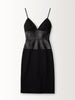 SPAGHETTI STRAP DRESS WITH LEATHER WAIST