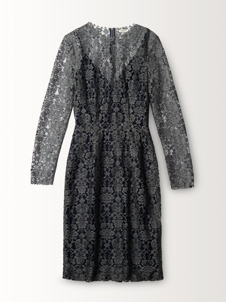 L/S LACE DRESS W/ SLIP