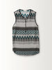 SLEEVELESS ZIP FRONT BLOUSE W/ BLACK CONTRAST