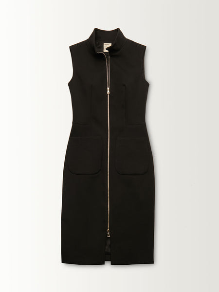 SLEEVELESS ZIP FRONT DRESS