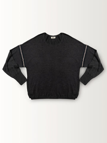 PULLOVER W/ BEADED TRIM