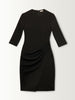 3/4 SLEEVE PLEATED SIDE DRESS